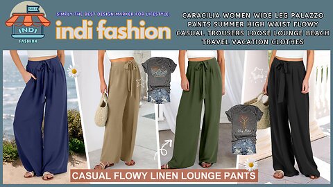 Caracilia Women Wide Leg Palazzo Pants Summer High Waist Flowy Casual Trousers | indifashion
