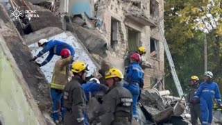 Aftermath of a Russian Drone Strike on An Apartment Building in Kyiv