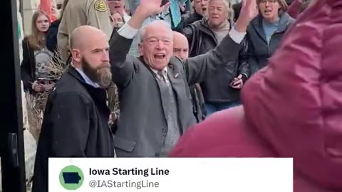 Democrats staged protests outside a Senator Chuck Grassley town hall in Iowa