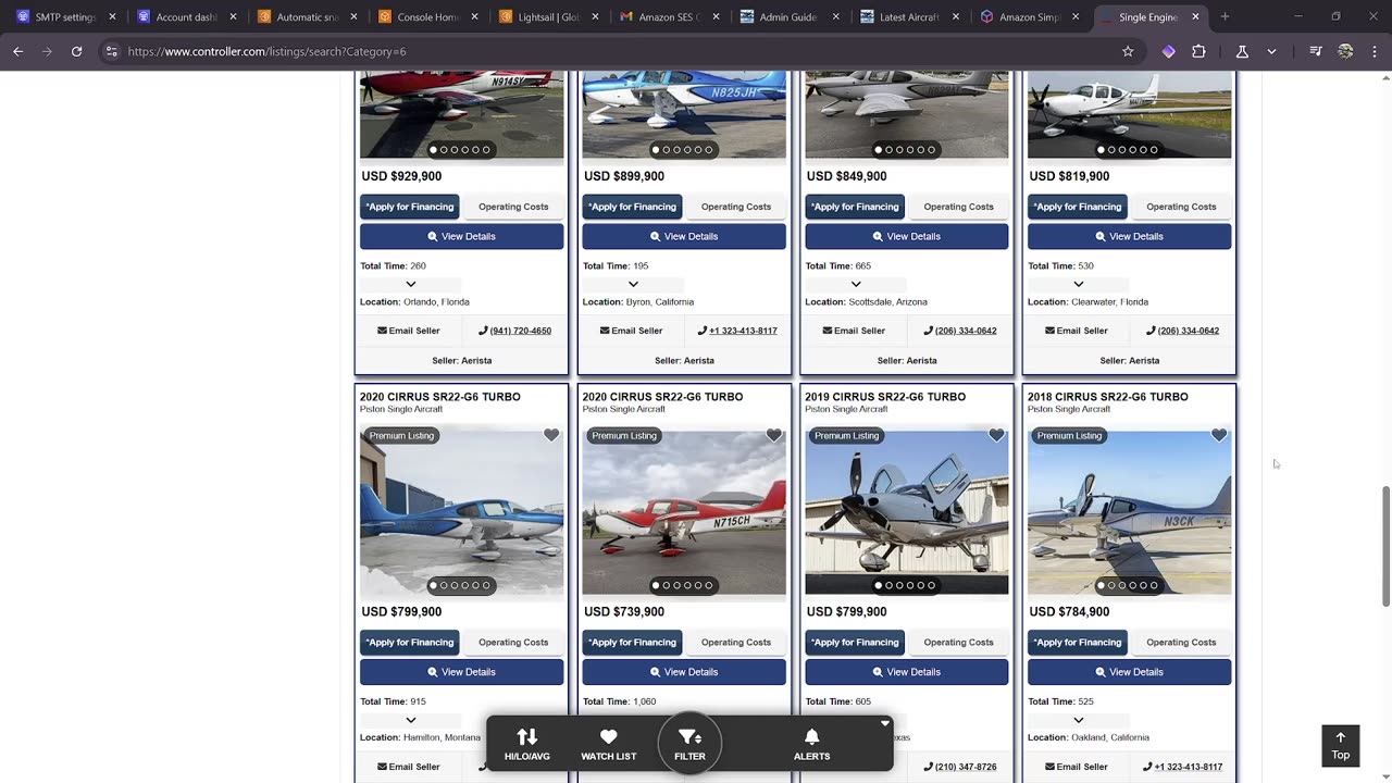 Controller.com Single Engine Listings 04/21/25