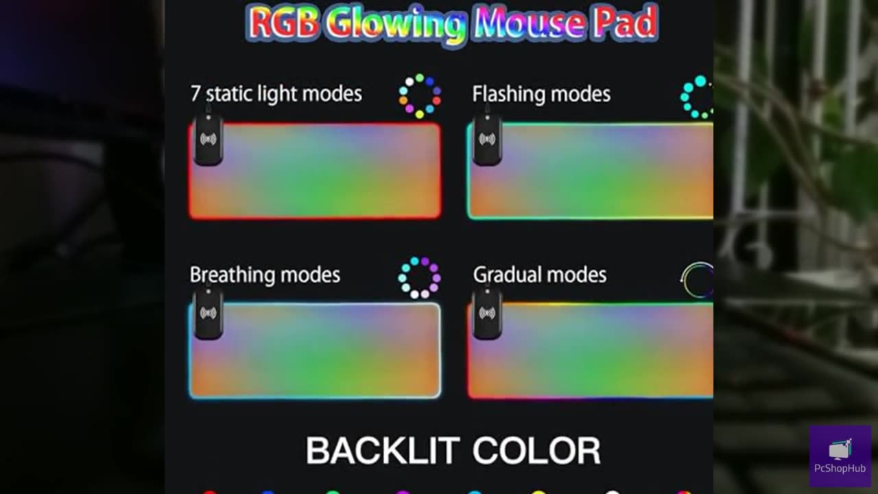 CEBUGI Colorful Gradient Background Wireless Charging Mouse Pad 15W Fast Gaming