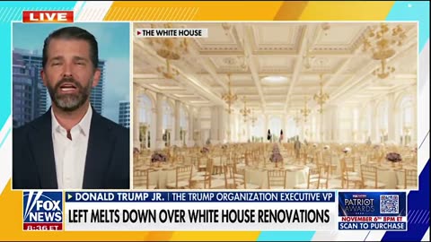 Don Jr calls out the lefts hypocrisy on the White House Ballroom.