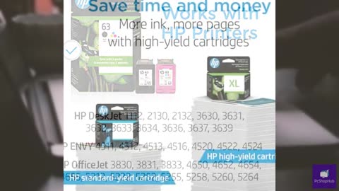 HP 63 Black/Tri-color Ink (2-pack) | Works with HP DeskJet 1112, 2130, 3630 Seri