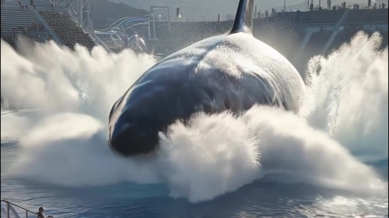 Giant Shark Soaks Crowd in Fake Pool?! 🦈💦 Too Real to Be Fake