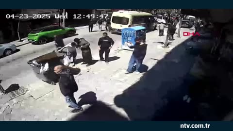 During a magnitude 6.2 earthquake in Istanbul, a man jumped from a balcony & onto a car.
