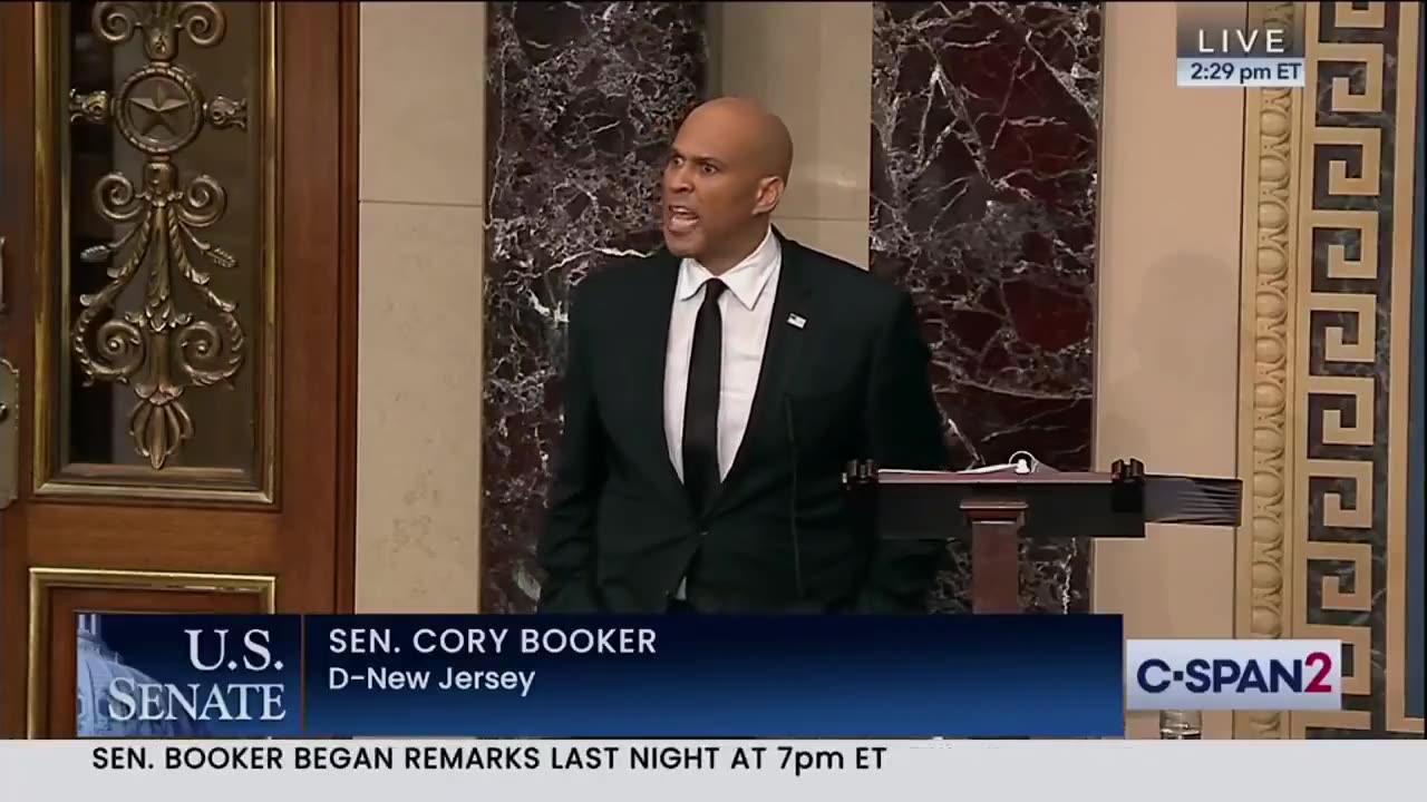 Cory Booker has now been speaking for nearly 20 hours. He looks like he is on meth.