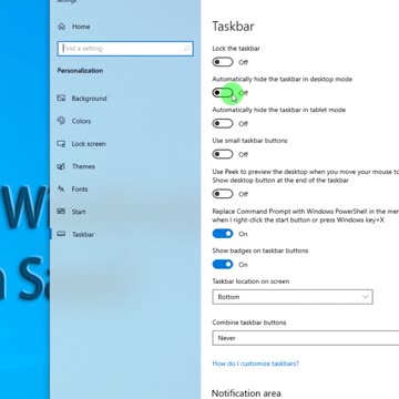 How To Automatically Hide The Taskbar
