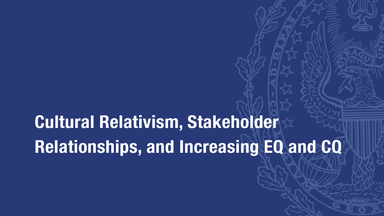 Dr. Justin Goldston's Georgetown University mini-lecture on Increasing EQ and CQ