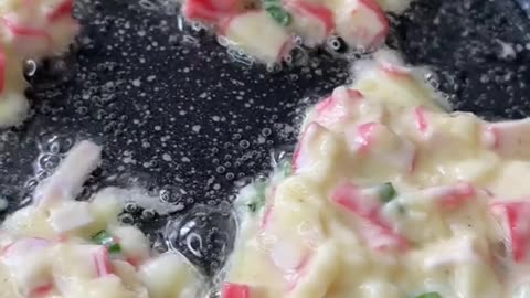 Pancakes with crab sticks