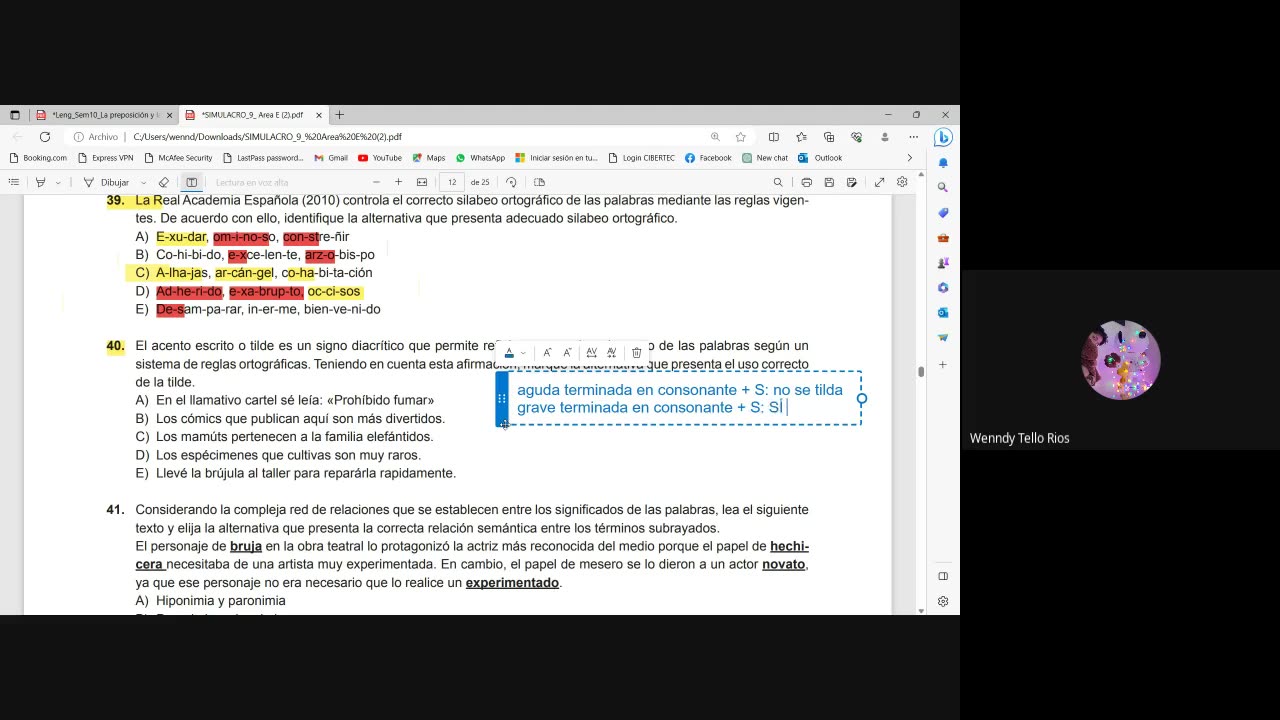 PAMER SEMESTRAL 2023 | Semana 10 | Lenguaje: Preposición Conjunción