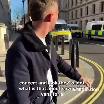 Police vans in case of Muslim terrorism