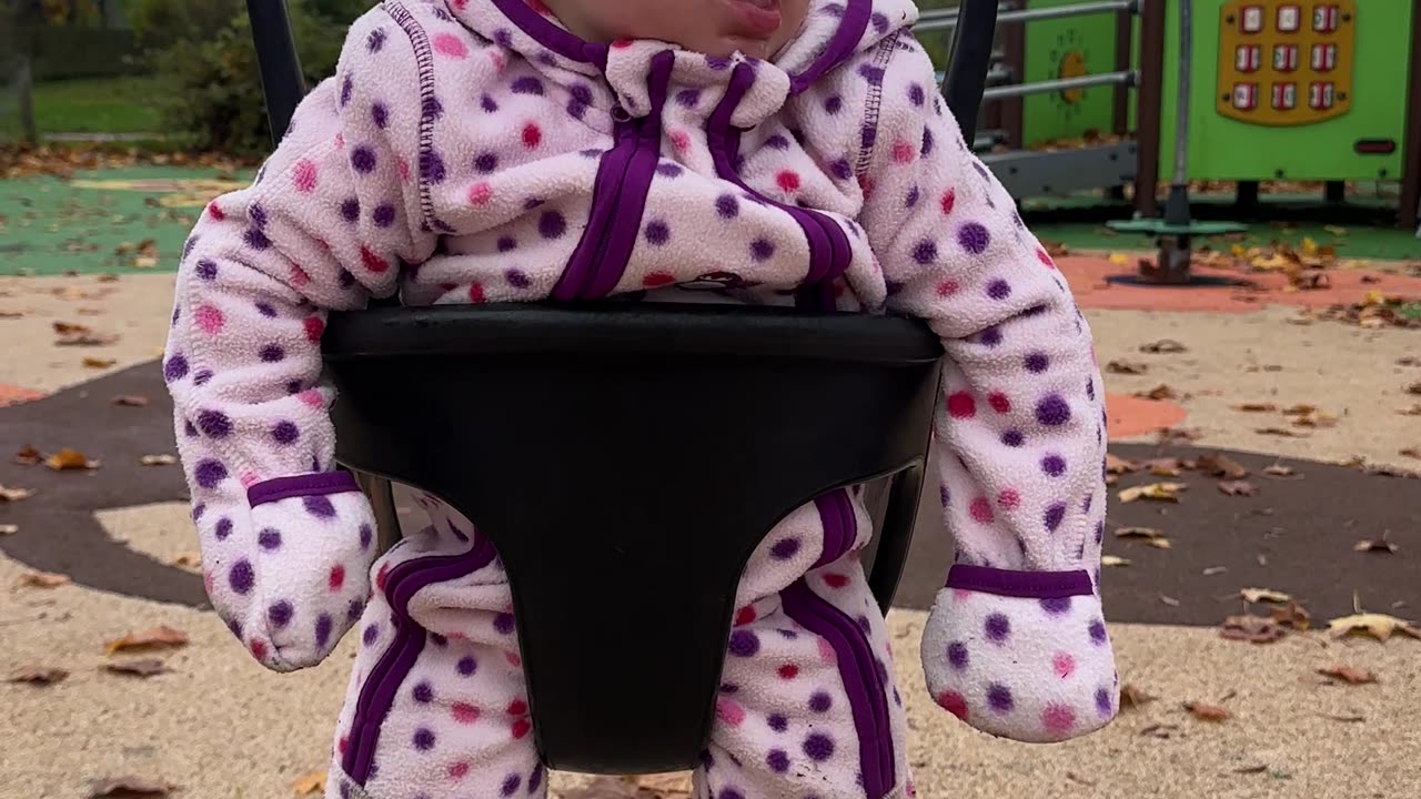 Baby Kayla Riding the Swing | Playground Joy Moment