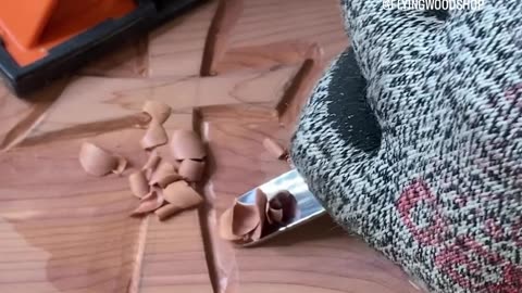 Cross carving in eastern red cedar - September 2024