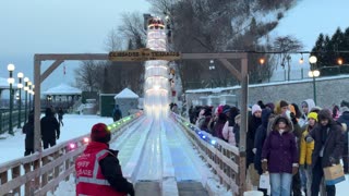 Will you stay in line at -25C for 30 minutes for 30 seconds ride - Toboggan Slide in Quebec City?