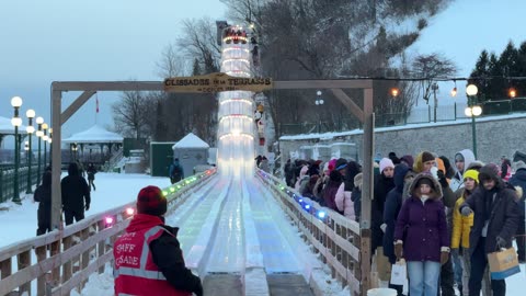 Will you stay in line at -25C for 30 minutes for 30 seconds ride - Toboggan Slide in Quebec City?