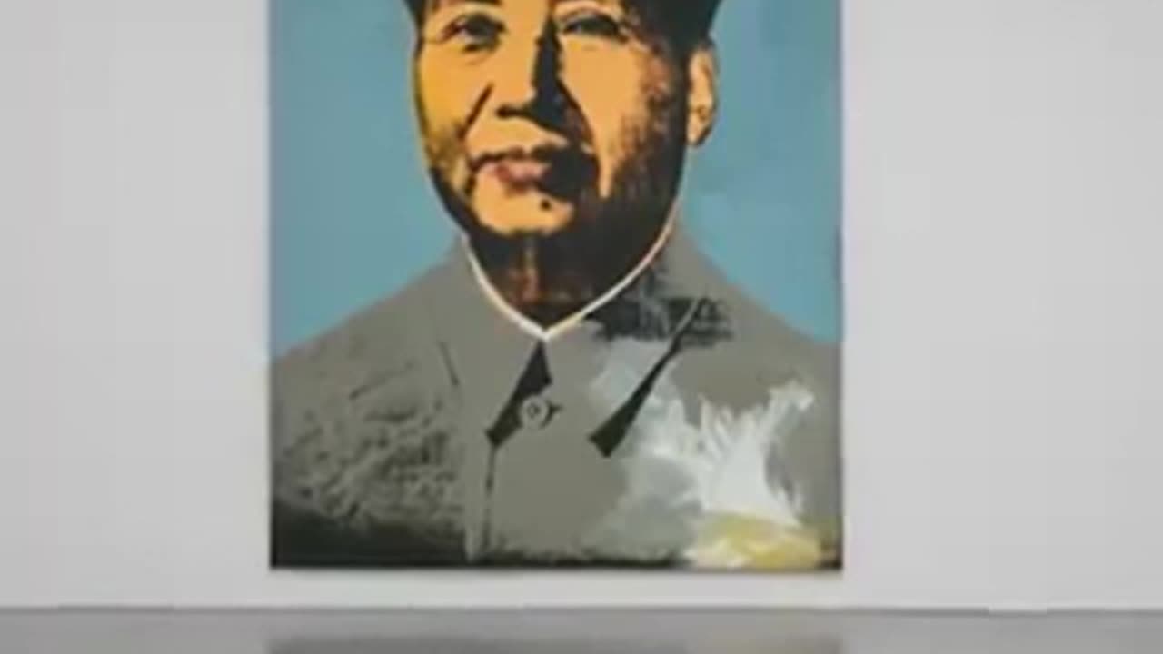Andy Warhol's notable piece "Mao," produced in 1972, featured in the exhibition