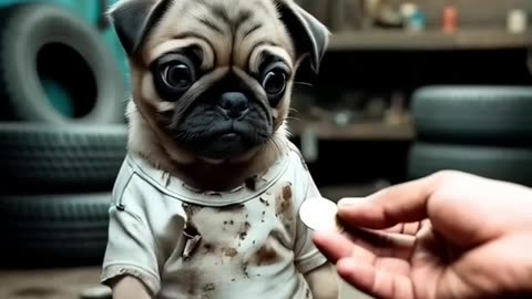 Poor Puppy was made fun by his friends because be had not a beautiful bicycle