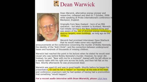 (2006) Dean Warwick's last interview with Dave Starbuck titled "I dont believe in 9/11".