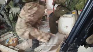 Part of a Russian Half-Strength Assault Group Taking Cover in Abandoned Home