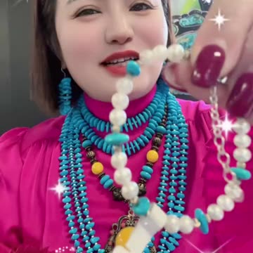 20250809-10 Natural Original Sterling Treatment Sleeping Beauty Turquoise Pearl Bracelet Wrap Green