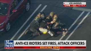 DHS and the National Guard take on a rioter in Los Angeles