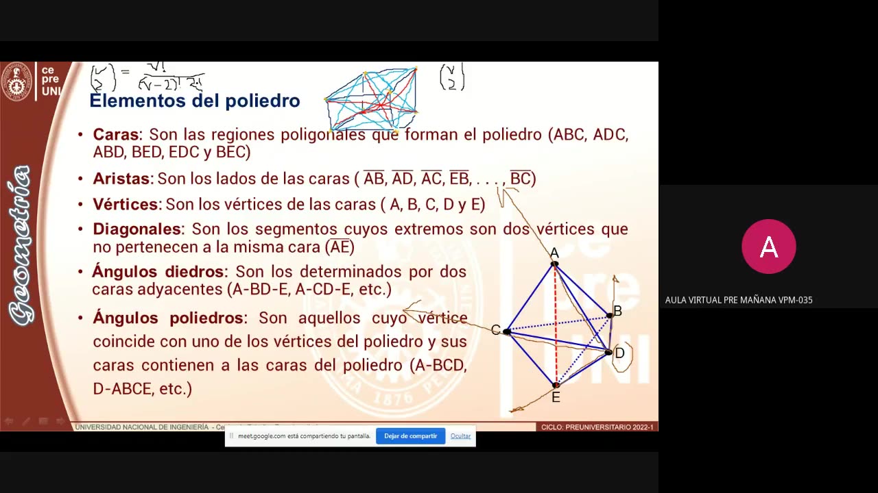 CEPRE UNI 2022 - 1 | Semana 14 | Geometría S2