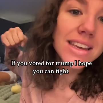 Left winger threatens to fight Trump voters. so much hate and violence.