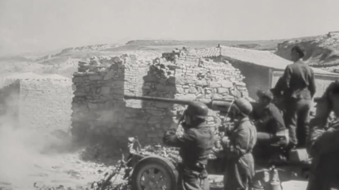 Fallschirmjäger turn a captured Bofors 40mm gun against its former users on Crete in May 1941