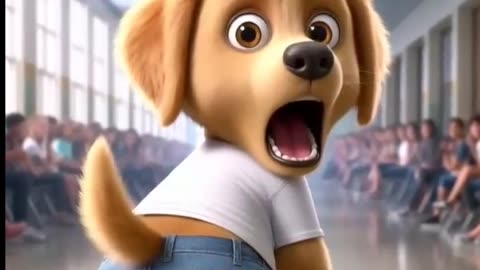 The awkward moment that cute puppy will never forget