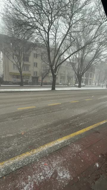 Snow falling in Varna, Bulgaria