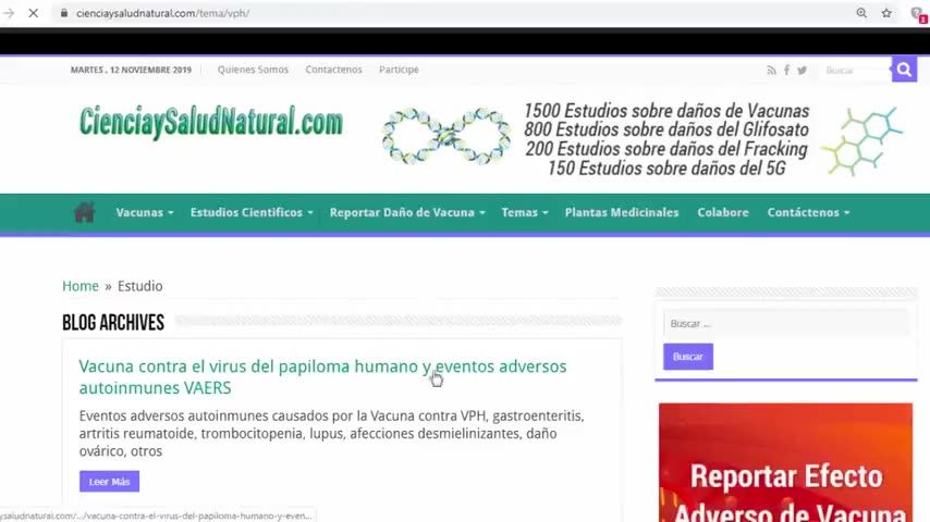 Efectos adversos graves de la vacuna VPH (Sept.2020)