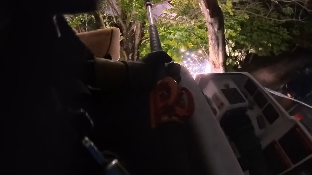 Wire explodes. Tree trimming mistake