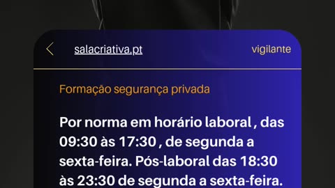 Como são os horários do curso vigilante?
