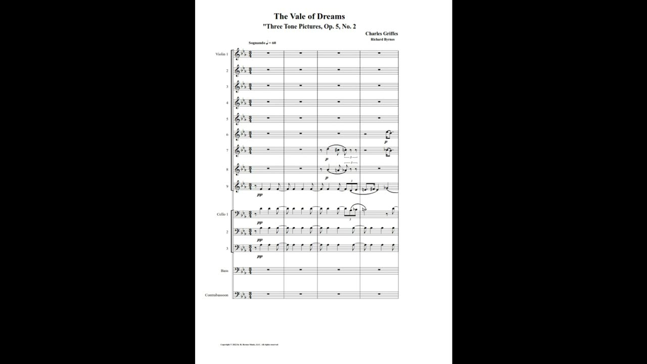 Charles Griffes – The Vale of Dreams (String Orchestra + Contrabassoon)