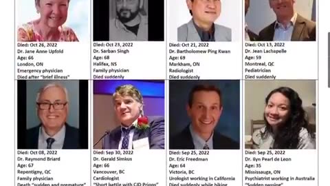 132 Different Canadian Doctors - all deceased since Covid Vaccination roll out.