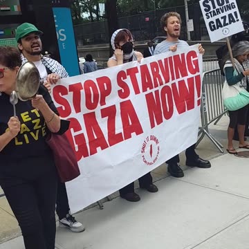 "FEED GAZA'S BABIES" demand New Yorkers.