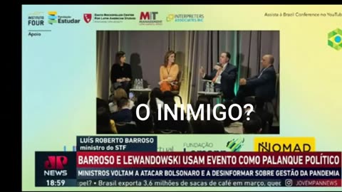 EM EVENTO NO TEXAS BARROSO CHAMA PRESIDENTE BOLSONARO DE INIMIGO. BARROSO PASSOU DOS LIMITES.