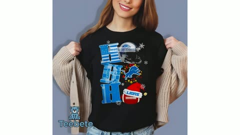 Ho Ho Ho Detroit Lions Christmas Gift Shirt Cotton