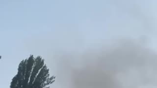 Ukrainian Fire-Fighting Helicopters in Kyiv After Drone Strike