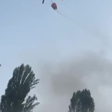 Ukrainian Fire-Fighting Helicopters in Kyiv After Drone Strike