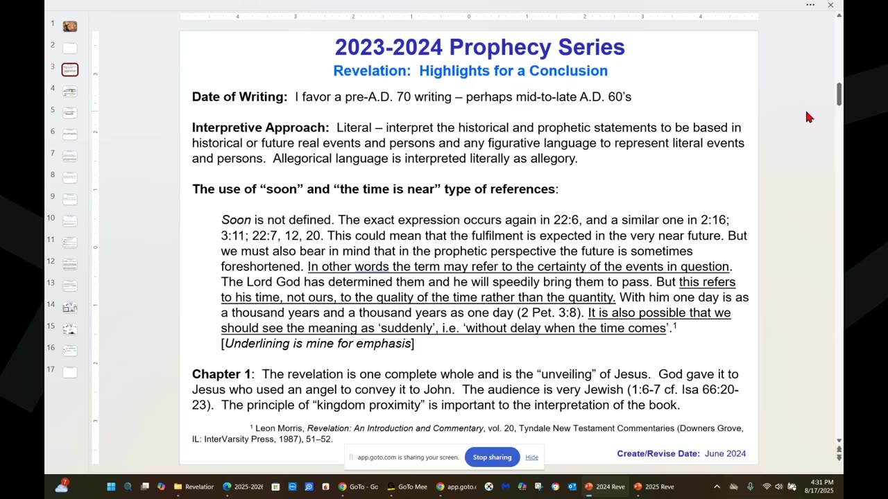 Revelation Overview-Conclusion PT 1