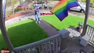 Man is going viral after his reaction after touching Pride Flag