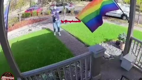 Man is going viral after his reaction after touching Pride Flag