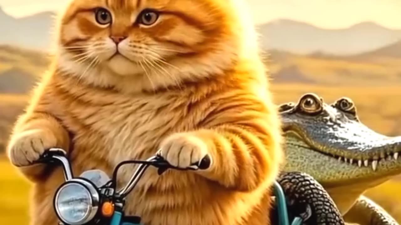 GANGSTER CAT ON A MISSION! 🕶️🚗🔥 #cat #catvideo #fannycat