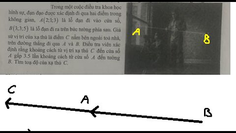 Toán 12: Hình Oxyz: Trong một cuộc điều tra khoa học hình sự, đạn đạo được xác định đi qua hai điểm