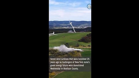 Seven Wind Turbines in New York Knocked Down & Demolished on Wednesday