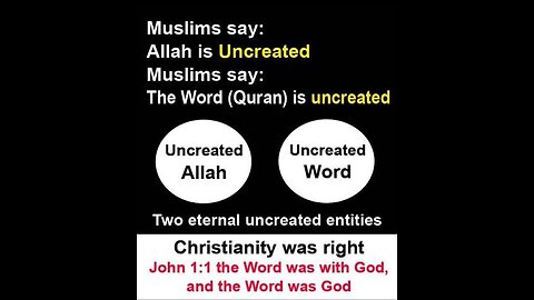 ALLAH & QURAN TWO UNCREATED MUSLIM GODS OF ISLAM #truth #jesus #mary #joseph #ihs #christ #church #b