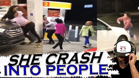 Crazy Woman Runs Her Car With A Baby in It into Other Cars and People 