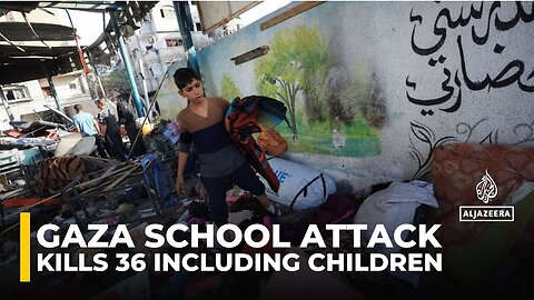 Israel bombs Gaza school shelter_ kills 36_ including children_ in in night attack