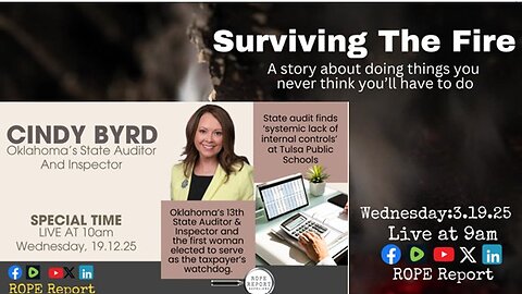 Surviving The Fire (9am)/Cindy Byrd (10am)